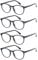 4 Pack Retro Round Reading Glasses Men Women Spring Hinges Lightweight Quality Readers (0.5, 4 Pack Black)