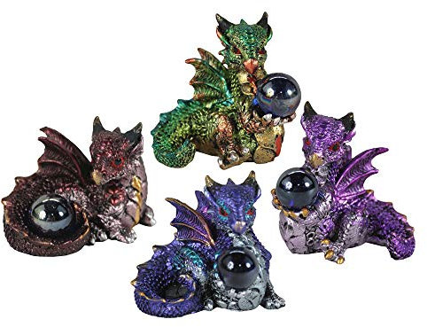 Nemesis Now Hatchling Treasures Set mit 4 Stück, 5,5 cm, Kunstharz, Mehrfarbig