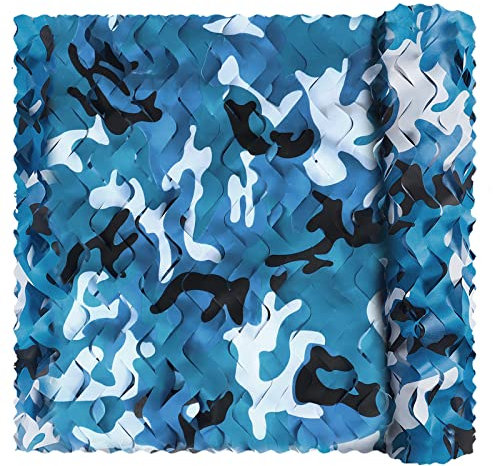 Sensong Tarnnetz Camouflage Netz Blau 1.5 x 2 M Armee Tarnung Net für Deko Waldlandschaft Jagd Sichtschutz Sonnenschutz Outdoor Camping Garten