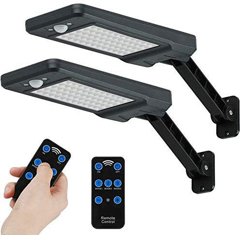 GEYUEYA Home Led Solarleuchten Für Aussen 2er Set, 60 LED Mit Drehbaren Installierten Stents, Solarlampen Für Außen, IP65 Wasserdicht, Solarlampe, Wandlampe Innen Mit Lichtempfindlicher Schalter