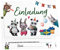 Olgs Tierparty Kindergeburtstag Einladungskarten, 12er Set, Ausfüllbar, inkl. Umschläge, für Mädchen & Jungen