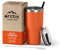 Arctic Tumblers | 30 oz Orange Insulated Tumbler with Straw & Cleaner - Retains Temperature up to 24hrs - Non-Spill Splash Proof Lid, Double Wall Vacuum Technology, BPA Free & Built to Last