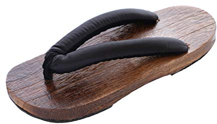 K-G-50-2 Schwarz Original Japan Geta Dunkles Holz Sandale Tabi Kimono Geisha Kendo Samurai Zehentrenner (Numeric_41)
