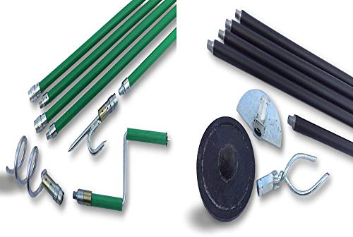 Kit combo cannes de curage déboucheur canalisations | Ø 45 à 100 mm | Débouchage ou curetage par rotation système kiblok et principe va et vient | 2 jeux de cannes | 5 accessoires | Kibros 4KITDEB