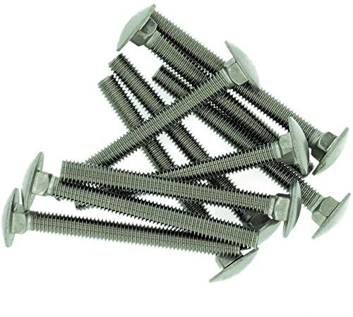 Lot de 10 boulons de carrosserie M6 (6 mm x 80 mm) en acier inoxydable (A2)