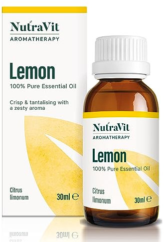 Italian Lemon Essential Oil 30ml - Aromatherapy Oil, Therapeutic Grade Diffuser Oil. 100% Pure Essential Oils. Refreshing Essential Oils for Skin, Mood & Cleaning. Vegan Friendly - NutraVit