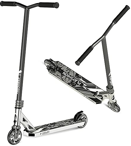 PLAYSHION Pro Stunt Scooter Freestyle Kickscooter für Erwachsene und Kinder mit 110mm Aluminum Kern Rollen 31 Zoll / 36 Zoll Höhe