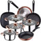 Bateria de cocina 8 piezas SAN IGNACIO Premium Nona, acero inoxidable, con juego sartenes (20/24/28 cm) y grill 28 cm Moma en aluminio forjado