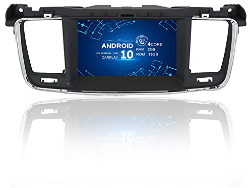 MOOKAKA Android 10 Autoradio 1 din GPS Navigation für Peugeot 508 2011-2017 Autoradio Multimedia Player mit Wireless Carplay Bluetooth WiFi DSP 7 Zoll Head Unit (MTK 4 Core 2+16GB)