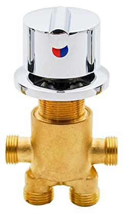 AFUDER Wasserhahn Badewanne Badewannenmischer Duscharmaturen Badezimmer Wasserhahn Kaltes Heißes Wasser Massives Messing Mischventil Hahnloch Blattgriff Mischer