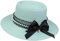 JK Home Panama Eté Femme Chapeau de Soleil avec Nœud de Papillon Capeline Large Bord pour Plage Mariage Camping Azur