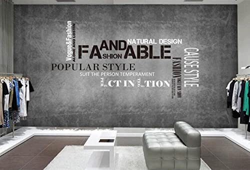 Tapeten Wandbild Fototapete Custom Industrial Style Herren- Und Damenbekleidung Tapete Plain Storefront Decor Grey Background Mural Wallpaper 3D-200Cmx140Cm