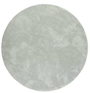 Wecon Home Kuschelig weicher Esprit Hochflor Teppich, bestens geeignet fürs Wohnzimmer, Schlafzimmer und Kinderzimmer RELAXX (120 cm rund, hellgrau grün)