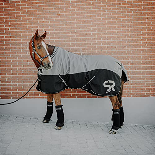 SUNRIDE Winterdecke 250g für Pferde (Helsinki) - reflektierend, 1200D Ripstop - optionales Halsteil - mit Unterdecken kombinierbar (165cm, grau)