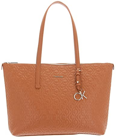 Calvin Klein CK Must Shopper Embossed Mono M Cognac
