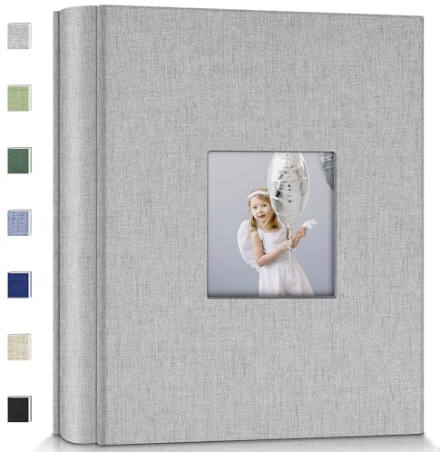 Popotop Fotoalbum, 10 x 15 cm Fotobuch mit 600 Fotos, Leineneinband, Fotobücher mit 300 horizontalen Taschen, Einsteck-Bilderalben für Familie, Hochzeit, Jahrestag, Baby, Urlaubsbilder