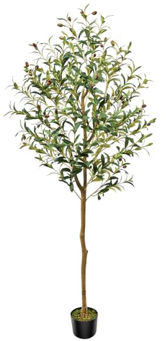 Guheake Olivenbaum Künstlich 150cm – Realistische Kunstpflanze mit Topf & Moos, Kunstbaum groß wie echt für Wohnzimmer Balkon Büro – Pflegeleicht & stabil