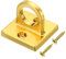 PATIKIL Pad Eye Plate U Hooks, Metal Ceiling Hook Wall Mount Loop with Screws Hardware Ring Hooks for Hanging Ropes in Queue Barrier, Golden