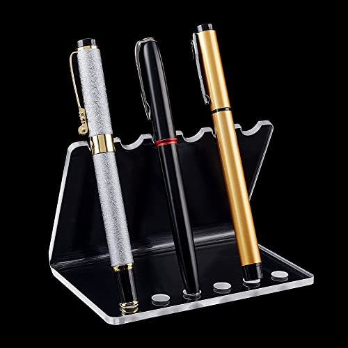 PH PandaHall Pen Stands Displays, 6 Holes Clear Pencil Stands Acrylic Pen Stands Ballpoint Pen Display Rack for School Office Home Use Eyebrow Pencil Display 12x8x7.9cm