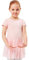 tanzmuster ® Ballettkleid Mädchen Kurzarm - Lucy - Baumwolle - Chiffon Röckchen - ballett-rosa, Größe:152/158