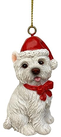Yuletide Designs Hundefigur Weihnachtsschmuck mit Weihnachtsmützen (Westie)