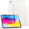 DTTO for iPad (A16) 11th Generation Case 11 Inch 2025, iPad 10th Generation Case 10.9 Inch 2022, Slim Tri-fold Stand Soft TPU Back Protective Cover with Pencil Holder - Auto Sleep/Wake, White