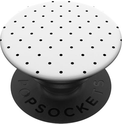 Boho Tiny Polka Dot Rockabilly Cute Black and White Polkadot PopSockets Adhesive PopGrip