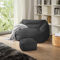 Home Deluxe - Sitzsack Cozy mit Hocker - Stoff: Samt Cord, Farbe: Anthrazit - Maße: 100 x 88 x 80 cm, inkl. Füllung I Sitzmöbel Bean Bag Sitzsäcke