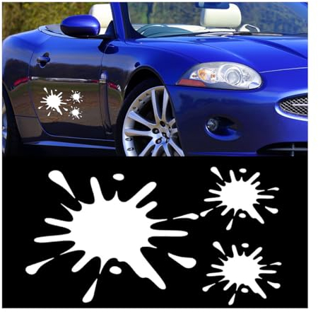 JNNJ 3 Pezzi Adesivo per Auto Sticker, Adesivi Moto 15 X 10 cm Divertenti Decalcomanie per Auto, Auto Macchina Moto Camper Adesivi Decalcomania, Adesivi per Finestre, Bagagli(Bianco)
