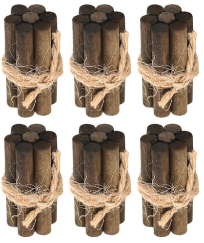 Juego De 6 Minipilas De Leña para Decoración De Casas De Muñecas Minifiguras De Paisajes De Juguete En Forma De Verso