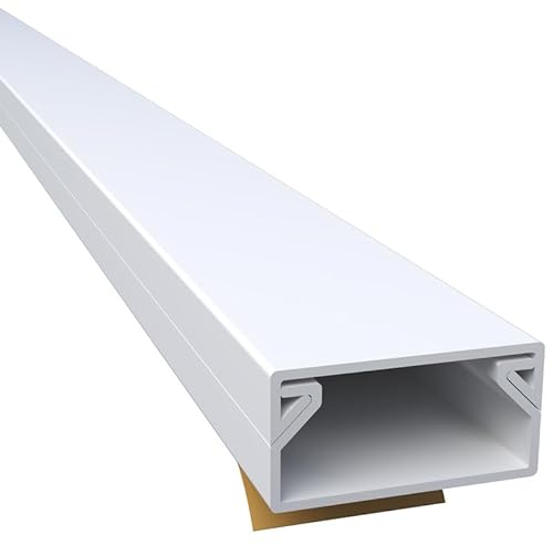 CILSON WDK2010SW 3700100 Kabelkanal Selbstklebend 20x10mm 20m, Weiß - 20 Stück 1 m / 1000 mm, Puristisches Design, Funktionale Kabelmanagement-Lösung