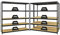 PROREGAL Mega Deal 3er-Set Schwerlastregal Giant Elephant 180x180x45cm mit 5 Ebenen Fachlast 200kg Schwarz, Kellerregal, Steckregal, Garagenregal, Lagerregal