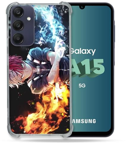 Cokitec Verstärkte Schutzhülle für Samsung Galaxy A15 4G / 5G Manga My Hero Academia Shoto