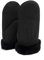 Rohn Moden Lammfell Fausthandschuhe, Fäustlinge Arber für Damen und Herrn aus 100% weichem spanischem Merino Schaffell in dunkelgrau/schwarz - Größe 9