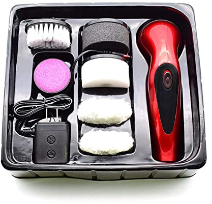 Brosse de cirage de chaussures électrique, kit de cirage, brosse de cirage de chaussures électrique, nettoyeur de poussière, kit d'entretien du cuir portable pour chaussures, sacs, canapé, A (ro