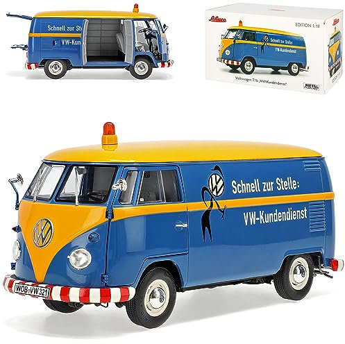 Volkwagen T1 Blau Kundendienst Transporter 1950-1967 1/18 Schuco Modell Auto