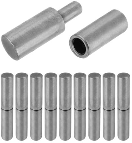 20 cerniere a cilindro saldabili da 6,5 x 1,27 cm, in acciaio resistente, cerniere staccabili per porta a battente per rimorchio, rampa, cancello, porta a battente (10 pezzi)