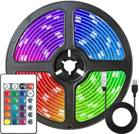 Diuturnous RGB LED Rope Light with Remote Control for Home Lighting, 16 Colors (2M)