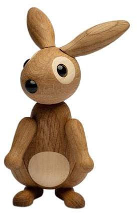 Spring Copenhagen Bonnie - Niedlicher Holz-Hase | Holzfigur | 6 x 10 x 13 cm | Heimdekoration | Wohnzimmer | Holz (FSC-Eiche & -Ahorn) | Holzfigurinen Kollektion | Design von Chresten Sommer