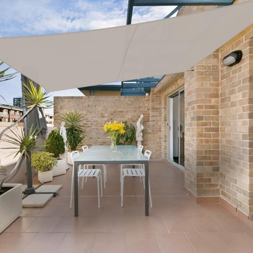 HENG FENG Toldo Vela de Sombra Rectangular 4x5m,Toldo Parasol Terraza Impermeable PES 160 g/m², Protección Rayos UV 95%, para Terraza, Jardín, Patio, Exterior, Fácil de Instalar,Marrón