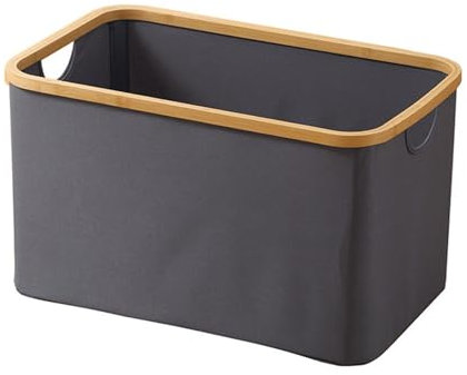 WNGJZZYC Wäschekorb aus Bambus, Wäschekörbe mit Griffen, Faltbarer Wäschesammler, Oxford Stoffmaterial, Aufbewahrungsbox für Schmutzige Kleidung/Handtücher im Schlafzimmer(Grau,30x33x54cm/12x13x22in)