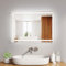 LOMIKEN Badezimmerspiegel mit Beleuchtung, Spiegel mit Beleuchtung 6400K, Wandspiegel mit LED-Licht Energiesparen Vertikal/Horizontal 50 x 70 x 3,5 cm