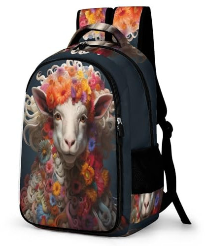 TPISLI Schulrucksack Jungen Teenager Personalisierter Schaf Schulranzen Großer Tier Schaf Rucksack Jugend,Kinderrucksack