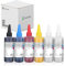 DLMELHOR DTF-Tinte 600 ml DTF Transfertinte für PET-Film-Nachfüllpackung, DTF Tinte für EPN ET-8550, XP15000, L1800, L805, R1390, R2400 DTF-Drucker, Wärmeübertragungsdruck direkt auf Film (2WH + CMYK)