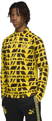 PUMA Herren Borussia Dortmund Aufwärmoberteil mit viertellangem Reißverschluss