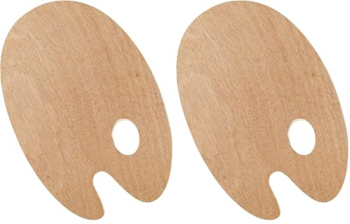 KREUL 41800 - Solo Goya Palette Ovale en Bois de hêtre Dimensions env. 20 x 30 cm Épaisseur 5 mm, 3 Couches de Bois collées, Wood (Lot de 2)