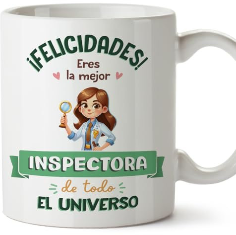 MUGFFINS Tazas para INSPECTORA mujer - En Español - Mejor Universo Trofeo - 11 oz / 330 ml - Regalo original y divertido