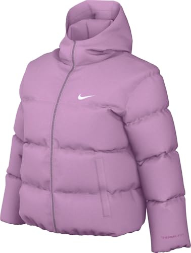 Nike Veste Sportswear Classic Puffer Therma-Fit Ample Veste à capuche pour femme, Au-delà rose/blanc, FZ5899-632, XL