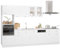 Eleganz 7-TLG. Küchenzeile Weiß aus Holzwerkstoff & Glas - Modern & Langlebig für kleine Küchen - Platzsparend & Stilvoll