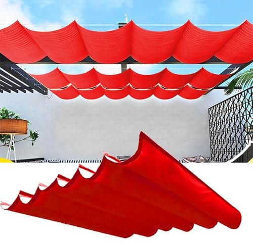 Parasole retrattile impermeabile a forma di U, 0,9 m x 12 m, arrotolabile, per pergole e padiglioni, protezione UV da giardino